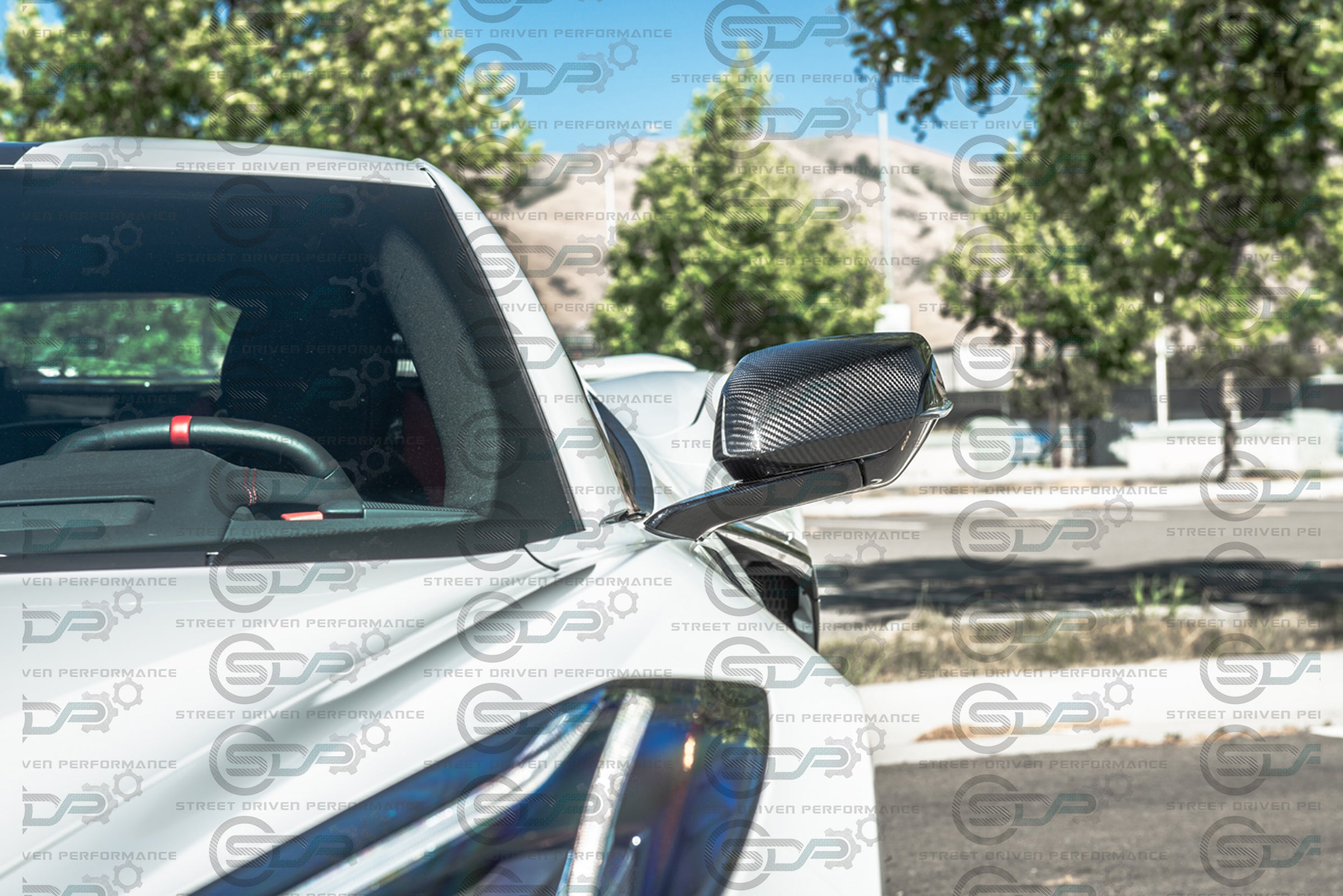 2020+ C8 Corvette - Carbon Fiber Tape-On Top and Bottom Mirror Covers
